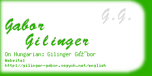 gabor gilinger business card